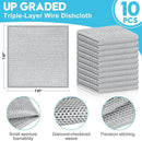 10 Pcs New Upgraded 3 Layers Non Scratch Wire Dishcloth, Multipurpose Wire Dishwashing Rags, Wet & Dry for Cookware, Sinks, Dishes, Stoves & Fireplaces 7.87“ x 7.87” by CozyNest Decor