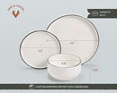 Ceramic Dinnerware Set, 12-Piece Service for 4, Round, Microwave and Dishwasher Safe, Cambridge Classics (French) by CozyNest Decor