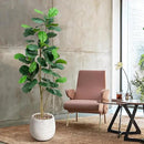 Artificial Fiddle Leaf Fig Tree, 7FT Tall Faux Ficus Lyrata Fake Tree in White Pot, Artificial Tree Indoor Decor, Fiddle Leaf Fig Tree Fake Plant for Home Office Living Room Decoration Modern by CozyNest Decor