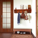 SKOLOO Wall Shelf with Hooks, 24-Inch Cherry Coat Rack Wall Mount with Shelf Organizer - Lightweight & Sturdy, 5 Tri Hooks - Perfect for Entryway, Hallway, Living Room, Bedroom, Mudroom by CozyNest Decor