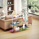 Acrylic Bookshelf, Small 3 Tier Open Bookcase for Small Spaces,Sofa Table, Hallway Entry Table for Home Living Room (Iridescent, 39.4" x 11.8" x 31.5) by CozyNest Decor