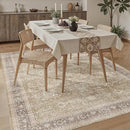 DCX Machine Washable Brown and Beige Area Rug 5x7, Non Slip Stain Resistant Vintage Rug for Living Room Diningroom Bedroom Nursery, Soft Low Pile Large Carpet by CozyNest Decor