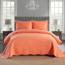 MarCielo 3-Piece 100% Cotton Oversized Bedspread Lightweight Quilt Coverlet Embroidery Farmhouse Bedding Set T0 (Salmon, Oversized King (118"x106")) by CozyNest Decor