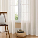 Joydeco Linen Curtains for Bedroom 63 Inch Length 2 Panels Set,37 Inch Wide Light Filtering Curtains for Living Room, Off-White Curtains with Back Tab & Rod Pockets (37x63 inch, Off-White) by CozyNest Decor
