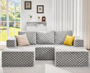 Hobestluk Modular Sectional Sofa Memory Foam Couch Oversized Sectional Sofa 3-Seater with Chaises Cloud Couch with Removable Cover U Shaped Sofa for Living Room (Plush Grey, U Shape) by CozyNest Decor