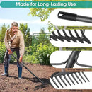 Garden Rake:63 Inch Metal Garden Leaf Rake with 17 Tines, Heavy Duty Bow Rakes for Lawn Yard Leaves Debris Mulch Gravel Thatch Clean,Lawn Care Gardening Landscaping by GreenHaven Gardens
