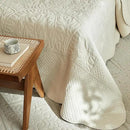 MarCielo 3-Piece 100% Cotton Oversized Bedspread Lightweight Quilt Coverlet Embroidery Farmhouse Bedding Set T0 (Yellowish Beige, Oversized Queen (100"x106")) by CozyNest Decor