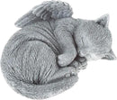 Pure Garden Cat Memorial Stone - Peaceful Sleeping Kitten Angel Statue for Garden, Remembrance, Grave Marker, and Loss - Pet Sympathy Gift (Gray) by GreenHaven Gardens
