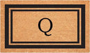Calloway Mills 152962448 Black Border 24" x 48" Monogram Doormat (Letter Q) by CozyNest Decor