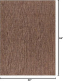 Washable Indoor Outdoor Rug Weather Resistant Carpet Modern Solid for Porch Deck Balcony Backyard Patio Rug 5x7 Gold Brown by CozyNest Decor