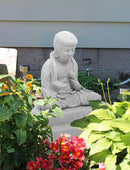 EMSCO Group Meditating Buddha Statue – Natural Granite Appearance – Made of Resin – Lightweight – 24” Height by GreenHaven Gardens