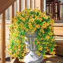 INSPRING Artificial Flowers Fall Faux Outdoor Outside Plants, 2 PCS Fake Silk UV Resistant Look Real Yellow Daisy Trailing Vines for Front Door Porch Planter Urn Patio Balcony Decoration by CozyNest Decor