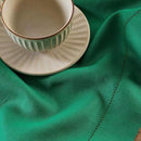 Solino Home Linen Table Runner 90 Inches Long - 100% Pure Linen Emerald Green Table Runner 14 x 90 Inch - Classic Hemstitch by CozyNest Decor