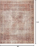Loloi Layla Collection LAY-11 Cinnamon/Sage 7'-6" x 9'-6" .13" Thick Area Rug, Soft, Durable, Vintage Inspired, Distressed, Low Pile, Non-Shedding, Easy Clean, Printed, Living Room Rug by CozyNest Decor