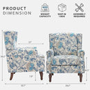Lumibee High Back Accent Chair, Armchair in Fabric,Comfy Upholstered Wingback Single Sofa Reading Chair with Solid Wood Legs for Living Room,Bedroom,Office-Boho Blue by CozyNest Decor
