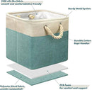 SIMPLE HOUSEWARE Fabric Storage Cubes, 13" x 13" Storage Bin, 3 Pack, Turquoise by CozyNest Decor