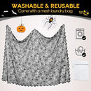 eZAKKA Halloween Table Cloth, Spider Webs Tablecloths Black Tablecloth Lace Fabric Table Cloths Spooky Cover for Rectangle Tables for Parties Gothic Halloween Home Decorations, 60x84 Inch by CozyNest Decor
