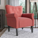 BELLEZE Modern Accent Chair for Living Room, High Back Armchair with Wooden Legs, Upholstered Wingback Side Chair Padded Armrest Single Sofa Club Chair for Living Room, Bedroom - Allston (Brick) by CozyNest Decor