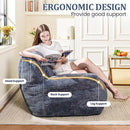 Bean Bag Chair, Faux Fur Bean Bag Chair for Adults, Fluffy and Comfy Bean Bags with Filler, Bean Bag Sofa Chair for Reading, Gaming, Stuffed High-Density Foam, Grey by CozyNest Decor