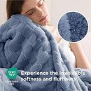 Bedsure GentleSoft Ashley Blue Throw Blanket for Couch - Checkered Fleece Blankets Gifts for Women Men Girls, Cute Soft Cozy Throw for Bedroom Home Decor Gifts, 50x60 Inches by CozyNest Decor