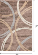 Rugshop Modern Wavy Circles Design Area Rug 2'7" x 4' Brown by TinyTreasures Baby Boutique