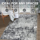 6x9 Area Rugs for Living Room Rug Washable: Modern Rug for Dining Room Bedroom Carpet Non Slip Low Pile 6 by 9 Indoor Abstract Nursery Home Office Black Grey by TinyTreasures Baby Boutique