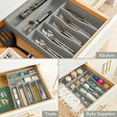 SMIRLY Silverware Drawer Organizer – Bamboo Kitchen Drawer Organizer, Adjustable Utensil Holder and Cutlery Tray, Drawer Dividers for Flatware and Kitchen Utensils by CozyNest Decor