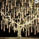 TW SHINE Christmas Meteor Shower Lights Outdoor, 864 LED 12" 24 Tubes Waterproof Christmas Lights Outdoor Plug in, Snow Falling Rain Icicle Xmas Lights Decorations, Warm White by GreenHaven Gardens