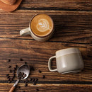 Ceramic Coffee Mugs Set of 4, 12 oz Stoneware Coffee Cups with Comfortable Handle for Latte, Tea, Cappuccino, Cocoa -Microwave and Dishwasher Safe - Modern Unique Aesthetic - Reactive Glaze by CozyNest Decor