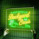 Personalized Backyard Oasis Neon Sign, Custom Tropical LED Wall Light for Patio, Pool Area, Outdoor Bar, Summer Party, Backyard Decor Gift by CozyNest Decor