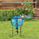 VOREEN Mosaic Glass Gazing Ball Outdoor Gazing Globe, Reflective Ball Yard Decoration for Homes, Patio, Lawn and Gardens, Gift for Mom Wife Friend, 10-Inch, Blue by CozyNest Decor
