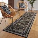 Runner Rug Impressionist-Style Vintage Kitchen Rugs Non Slip Washable Soft Carpet Runner for Kitchen Laundry Bedroom Bathroom, Black by TinyTreasures Baby Boutique