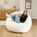 Big Joe Cloudberry Foam-Filled Structured Bean Bag Chair, Icing Teddy Boucle by CozyNest Decor