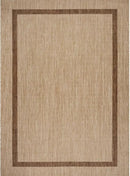 Bordered Outdoor Rug 6x9 Washable Outside Carpet for Indoor Patio Porch Waterproof Easy Cleaning Non Shedding Area Rugs Jute Beige - Nut Brown 6 x 9 by CozyNest Decor