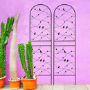 Metal Garden Trellis Rustproof Trellis for Climbing Plants Outdoor Flower Support Bird Deco (Black-2 Pack, 71"x19.7") by GreenHaven Gardens