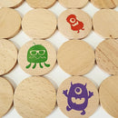 bee smart Wooden Memory Game - Matching Memory Game for Kids 3 and Up, 16Pcs | Educational Toy for Preschool Toddlers Board Games (Monsters) by TinyTreasures Baby Boutique
