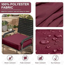 Patio Chair Cushions 24 X 24 X 5 Inch Waterproof Outdoor Seat Cushions for Patio Furniture, Outdoor Sofa Couch Pads with Ties & Handle, Set of 2, Burgundy by GreenHaven Gardens