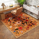 Area Rug 4x6 Rug Washable Boho Rugs Non Slip Low Pile Floral Small Carpet for Bedroom, Bedside, Kids Room, Office, Dining Room(Yellow) by CozyNest Decor
