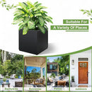 FENCY Large Square Planter 17" L x 17" W x 18" H, Planters for Outdoor Plants, Large Outdoor Planters for Porch Patio, Black Square Planter with Drainage Hole, All-Weather Use Cube Planter by CozyNest Decor