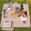 Picnic Blanket Waterproof Beach Rug 80''x80'' Picnic Mat Washable Lightweight with Handle Coffee Checkered for Hiking Travelling Outdoor Camping,Parks by TinyTreasures Baby Boutique