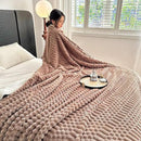 UKELER Sherpa Throw Blanket 60 × 80 inch, 470 GSM Striped Sherpa Fleece Blankets for All Season, Warm and Cozy Blanket for Couch Sofa Bed Office Camping, Coffee by CozyNest Decor