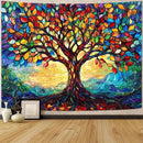 Lunerfex Tree of Life Tapestry Stained Glass Tapestry Wall Decor Tapestries for Bedroom Art Tapestries Wall Hanging for Bedroom Living Room Glass-Tree-01 60"x80" by CozyNest Decor
