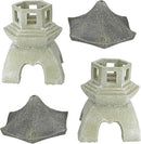 Design Toscano NG729869 Asian Pagoda Statues Medium - Set of Two,two tone stone by GreenHaven Gardens