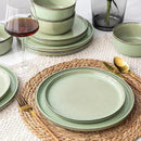 GBHOME Ceramic Dinnerware Sets for 6, 18 Pieces Stoneware Plates and Bowls Sets, Scratch Resistant Dishes, Dishwasher & Microwave Safe-Pastel Green by CozyNest Decor