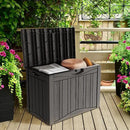 45 Gallon Double-Wall Resin Deck Box - Lockable Waterproof Outdoor Storage Box, 515bs Capacity & Doubles as Seating for Patio Furniture - Garden Tools, Pool Accessories (Brown) by CozyNest Decor