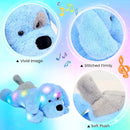 Hopearl LED Musical Stuffed Puppy Lighting Up Singing Plush Dog Adjustable Volume Lullaby Animated Soothe Birthday Festival for Kids Toddler Girls, Blue, 17'' by TinyTreasures Baby Boutique