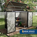 2 Trash Cans Metal Outdoor Storage, 3x6 FT Garbage Bin Storage Shed with Chain Lid, Garbage Can Metal Sheds for Garden, Backyard, Lawn and Patio by GreenHaven Gardens