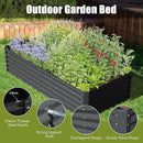 Domi Galvanized Raised Garden Bed, Outdoor Planter Garden Boxes Large Metal Planter Box for Gardening Vegetables Fruits Flowers, Dark Grey (8x4x1.5ft) by GreenHaven Gardens