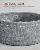 VASAGLE Side Table with Charging Station, Round End Table with Fabric Basket, Nightstand with Power Outlets, USB Ports, for Living Room, Bedroom, Modern, Dove Gray and Slate Gray ULET228G01 by CozyNest Decor