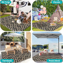 HEBE Outdoor Rug Waterproof 9x12, Reversible Plastic Straw Rug RV Camping Rug, Indoor Outdoor Patio Mat Clearance, Outside Carpet for Porch,Deck,Camper,Balcony,Backyard,Picnic by GreenHaven Gardens